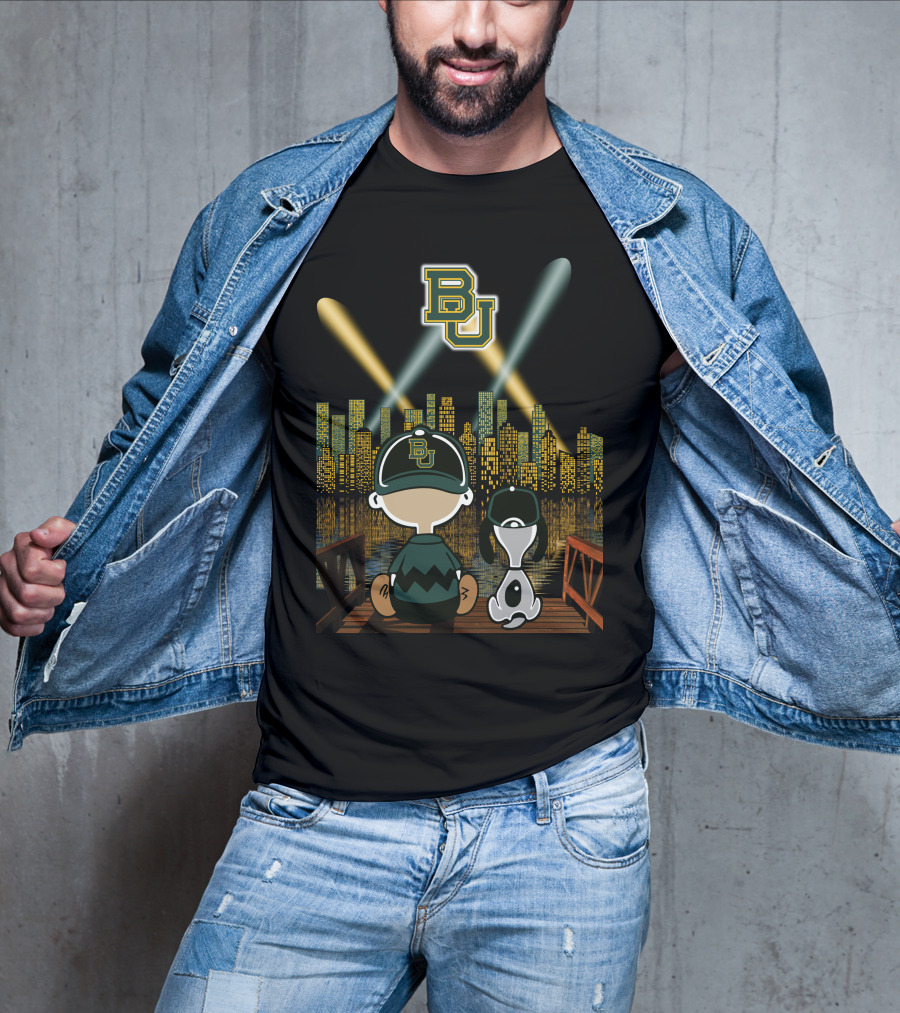 Bu Skyline Baylor Bears City Night Scene T-Shirt