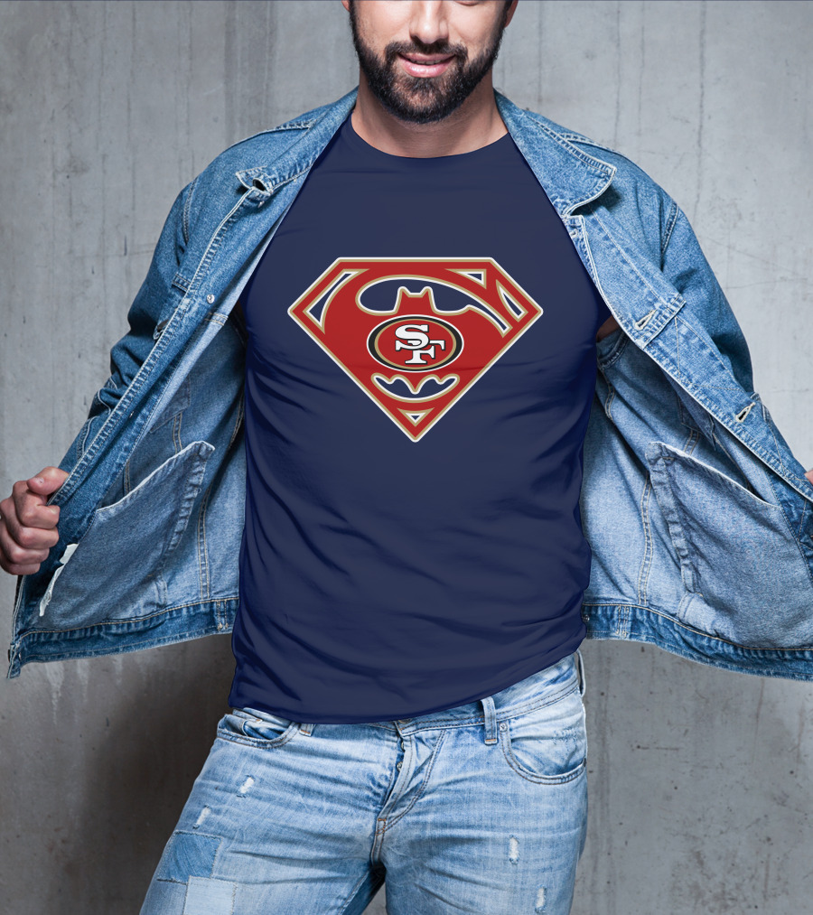 San Francisco 49ers Batman Superman Logo Mix T-Shirt
