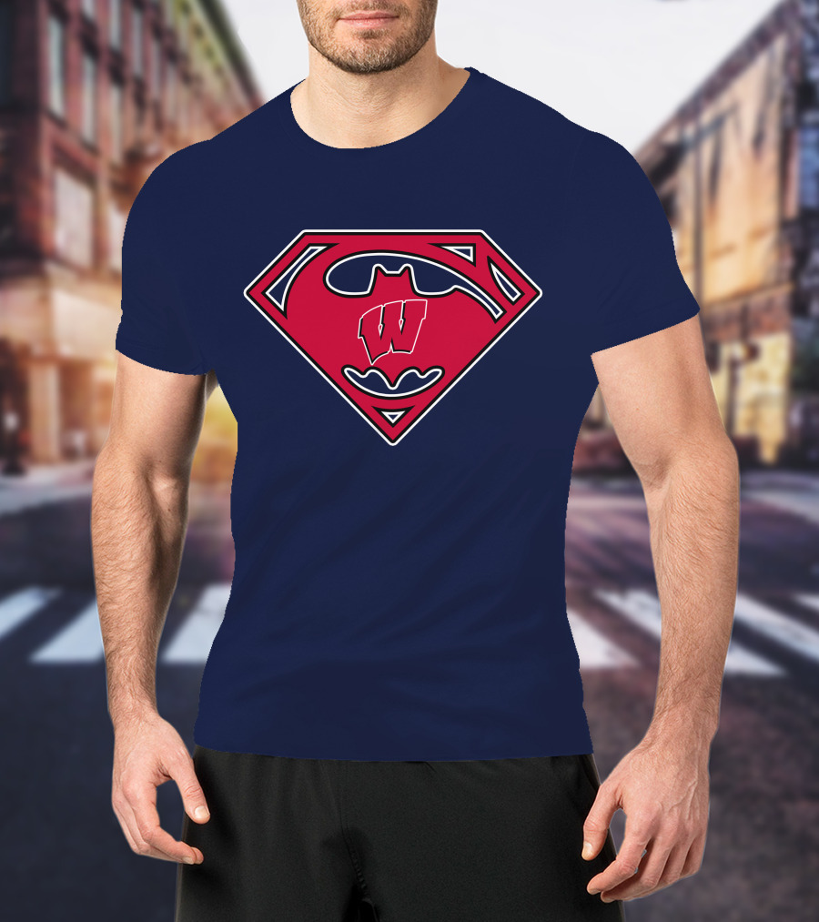 Wisconsin Badgers Superman Logo Fusion T-Shirt