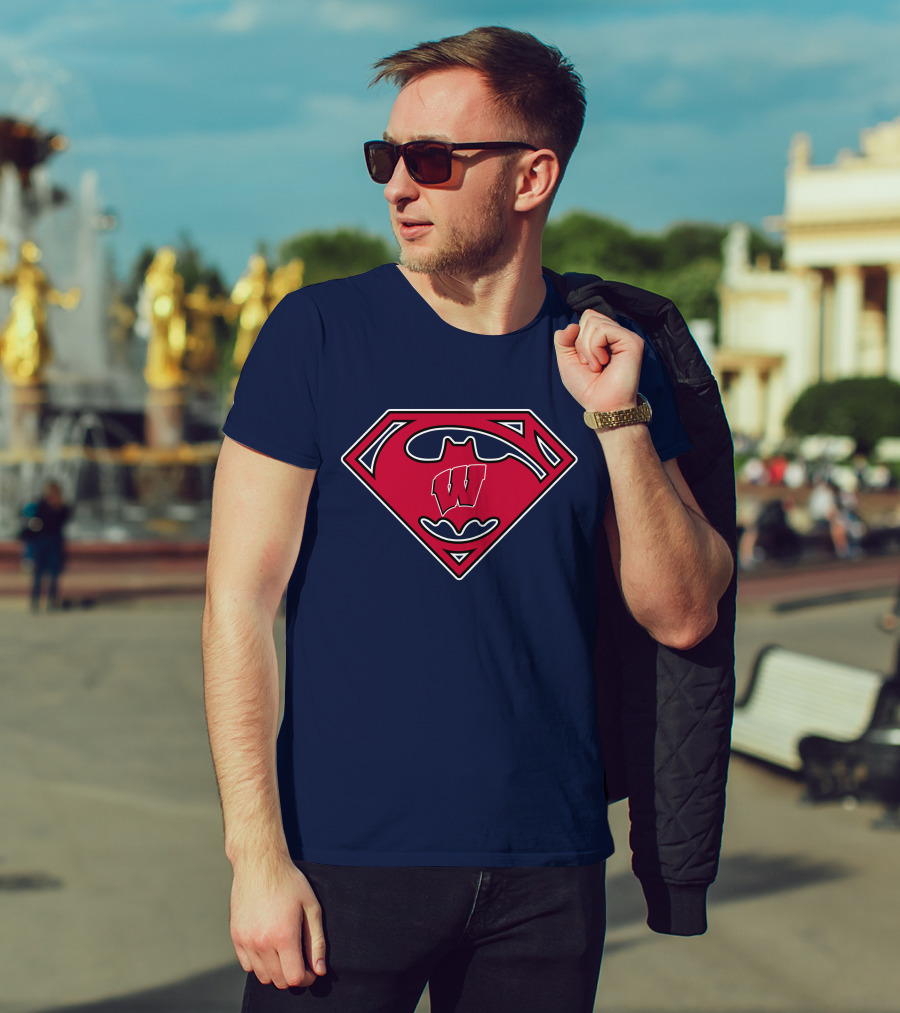 Wisconsin Badgers Superman Logo Fusion T-Shirt