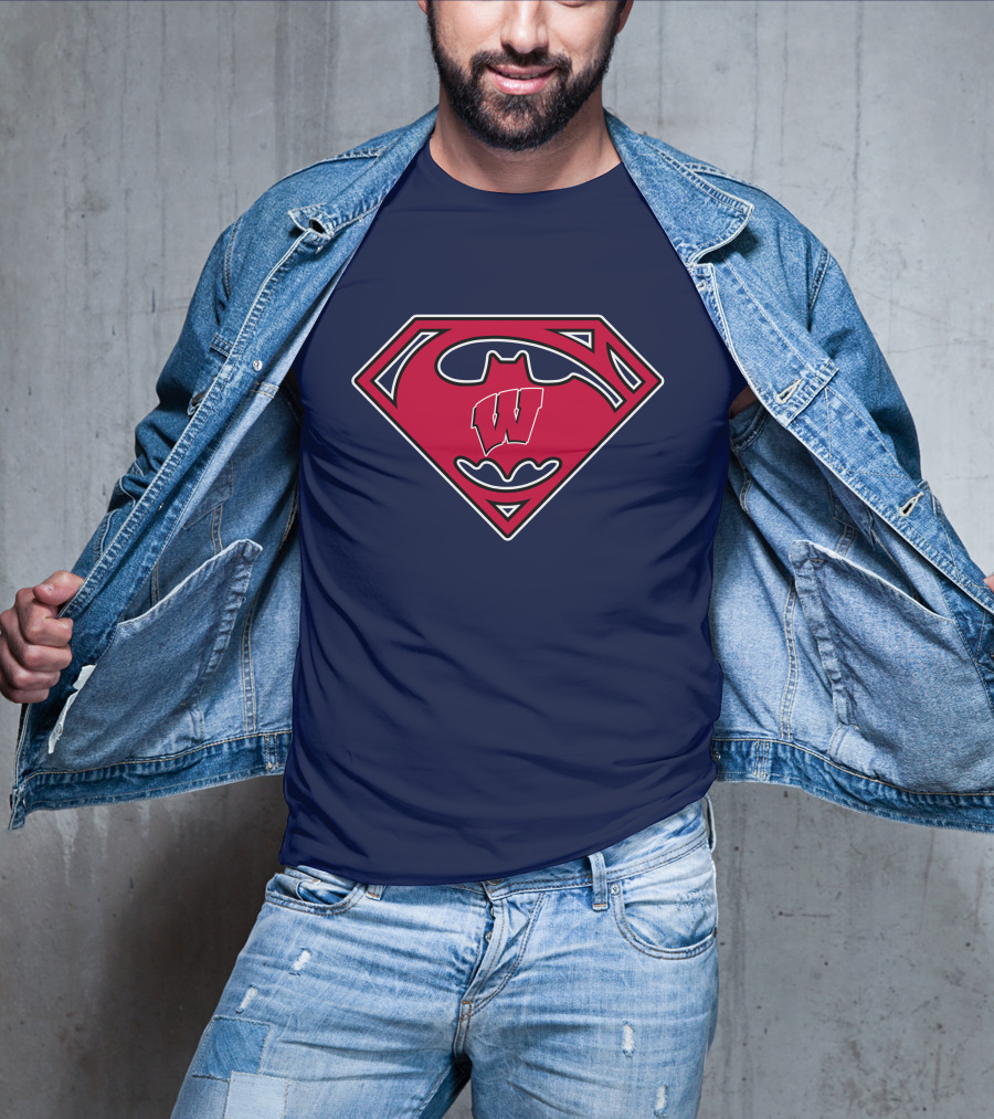 Wisconsin Badgers Superman Logo Fusion T-Shirt