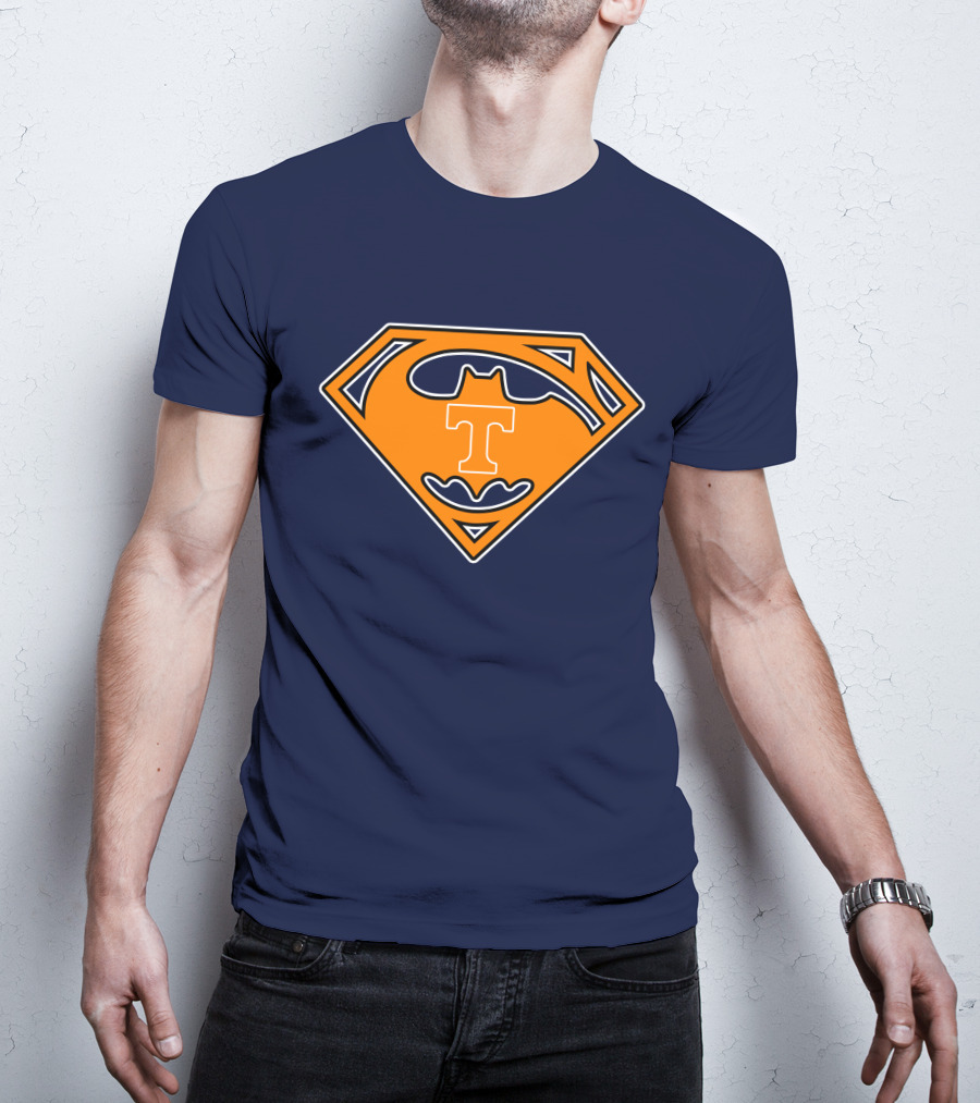 Superman Batman Tennessee Volunteers Logo T-Shirt