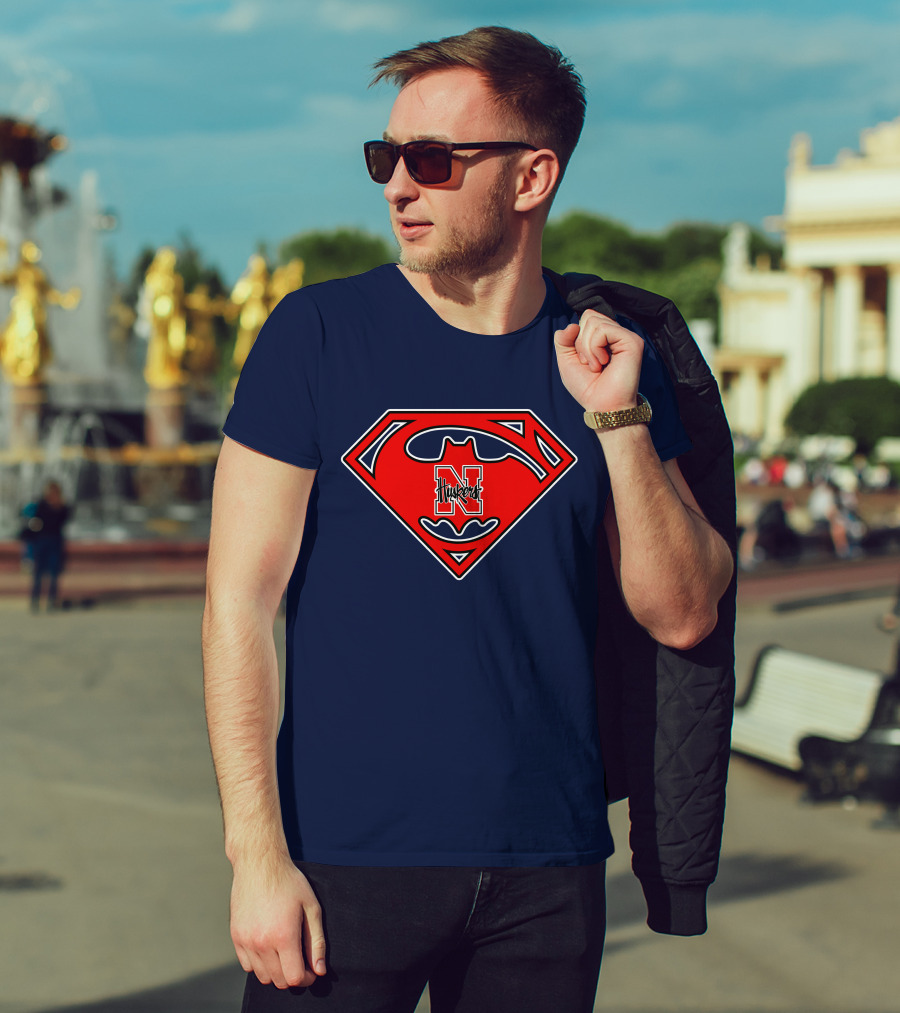 Superman Nebraska Huskers Logo T-Shirt