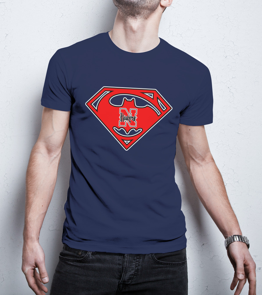 Superman Nebraska Huskers Logo T-Shirt