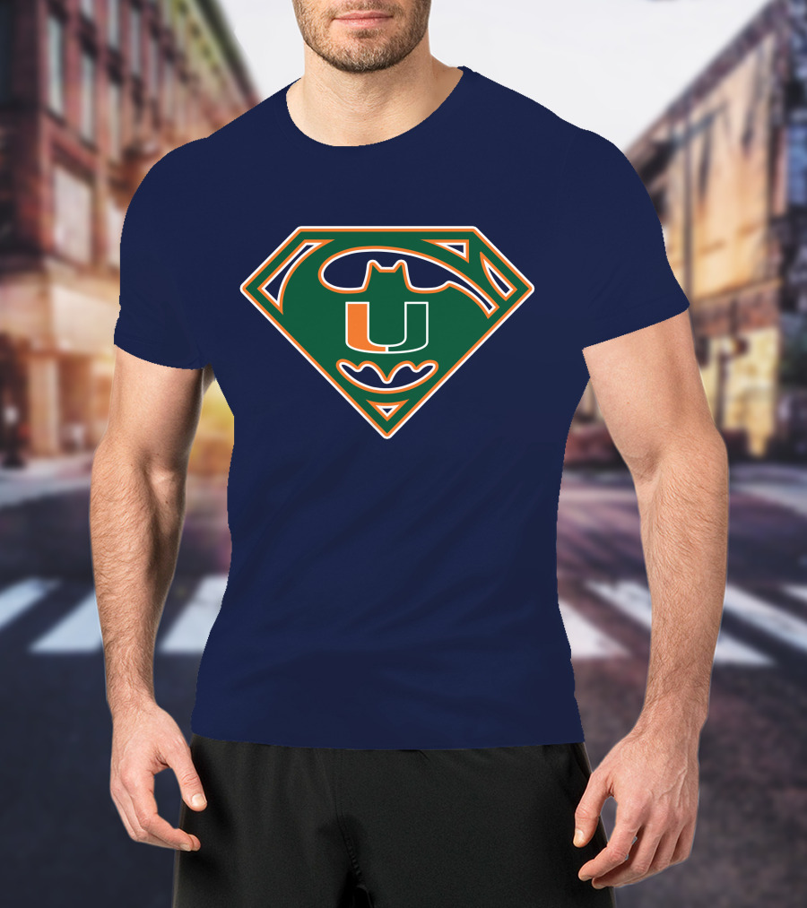 Miami Hurricanes U Logo Bat Signal Hero T-Shirt
