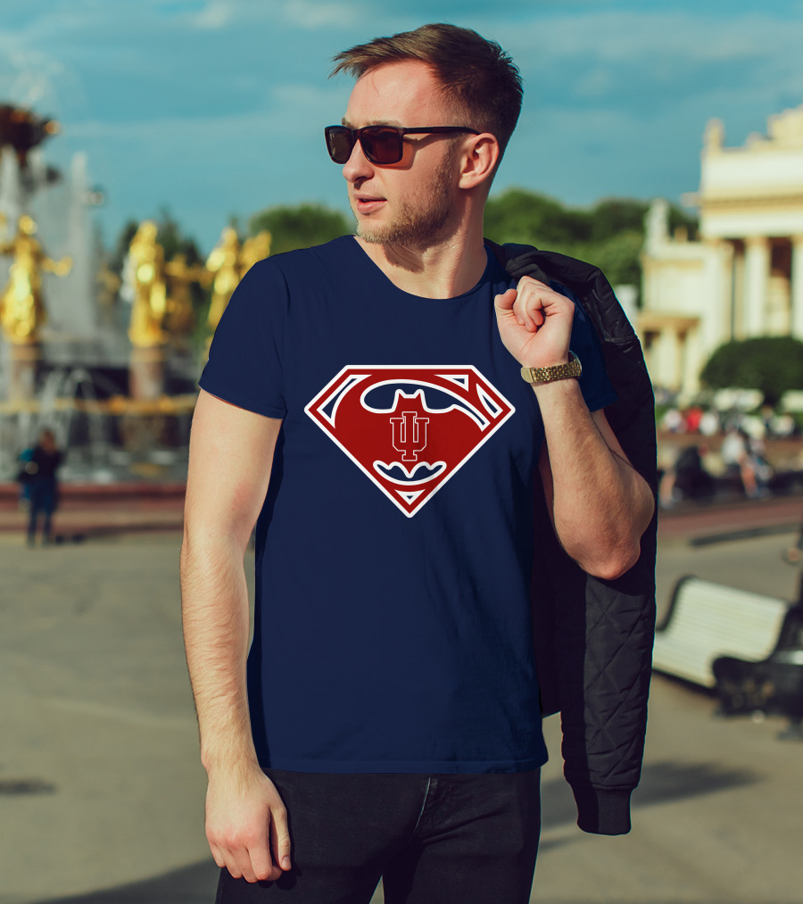 Indiana Hoosiers Superman Batman Logo Mashup T-Shirt