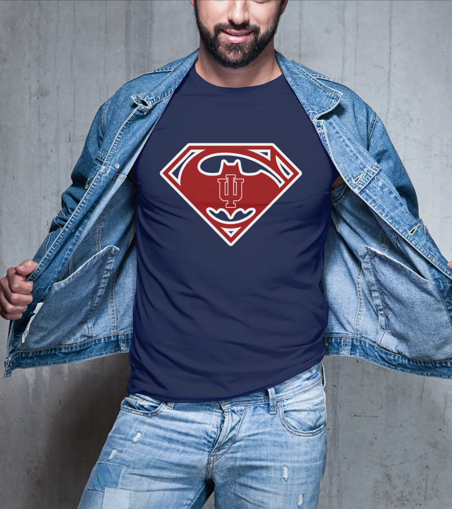 Indiana Hoosiers Superman Batman Logo Mashup T-Shirt