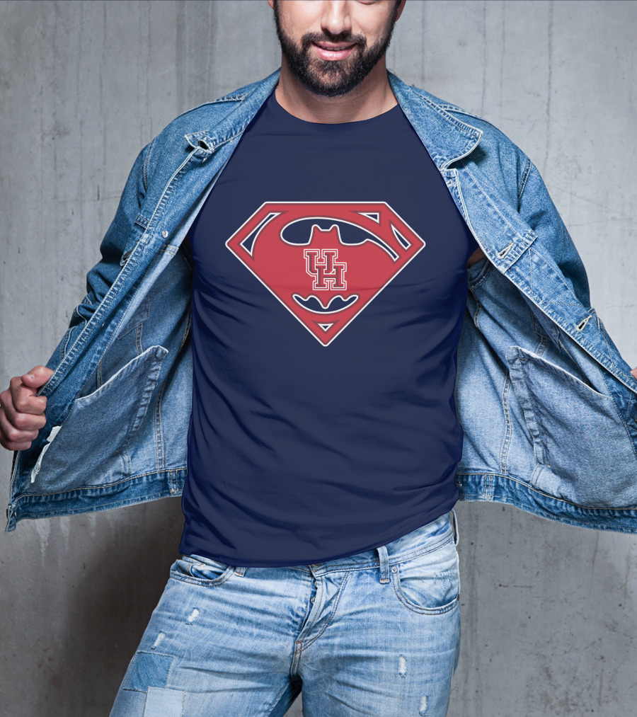 Houston Cougars Uh Logo Fusion With Superhero T-Shirt