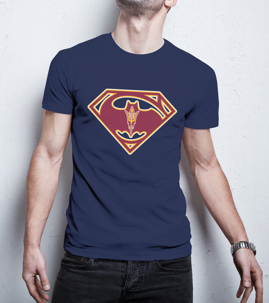 Arizona State Sun Devils Bat-Superman Logo Fusion T-Shirt