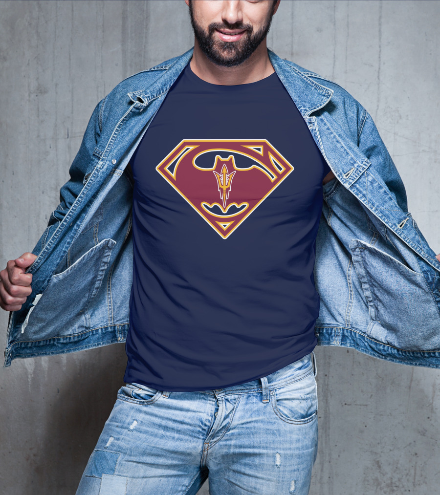 Arizona State Sun Devils Bat-Superman Logo Fusion T-Shirt