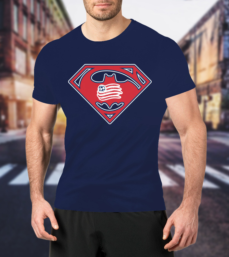 New England Revolution Superman Batman Logo Combination T-Shirt