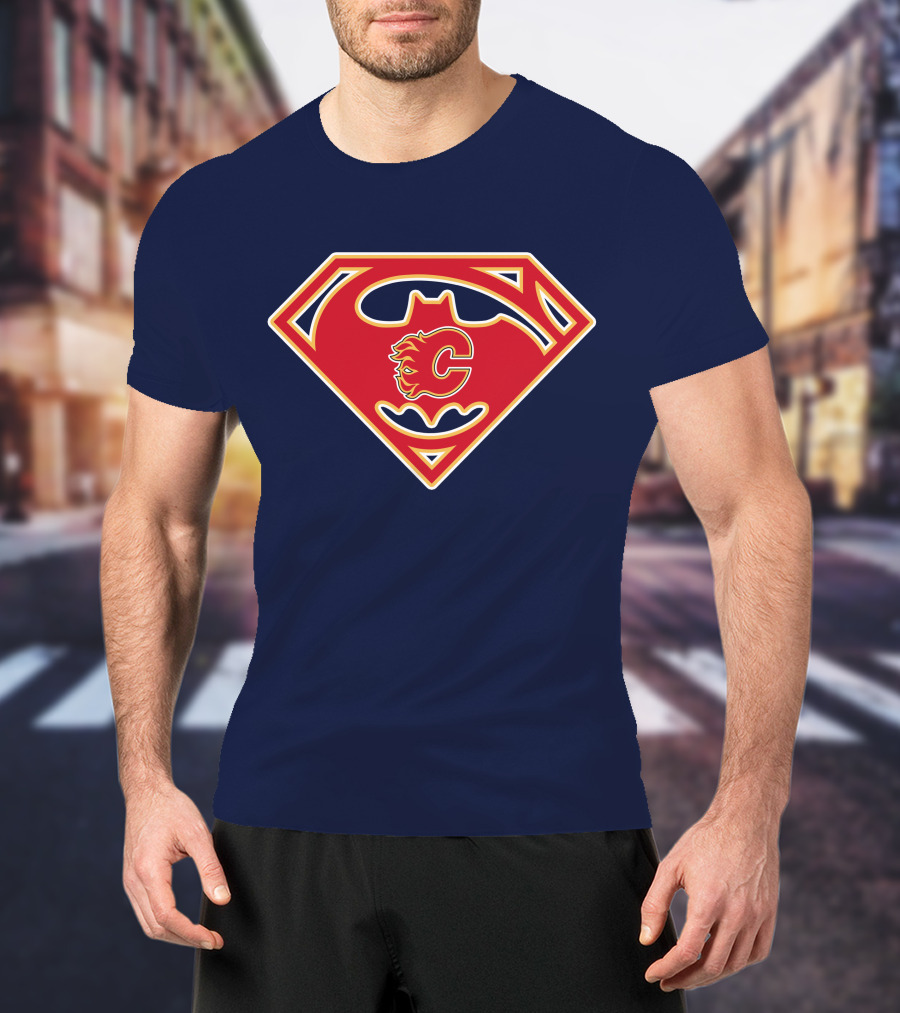 Calgary Flames Superhero Icon 155 T-Shirt