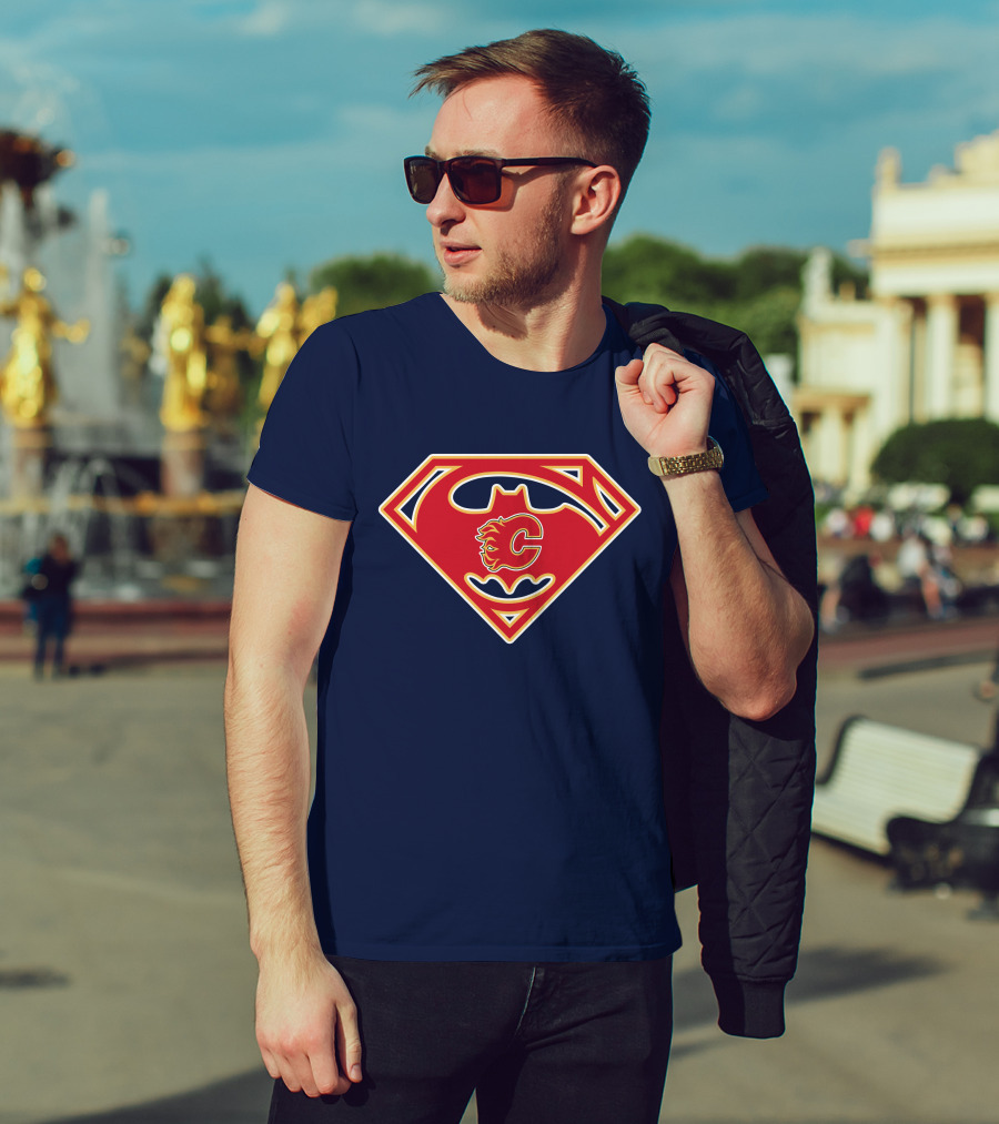 Calgary Flames Superhero Icon 155 T-Shirt