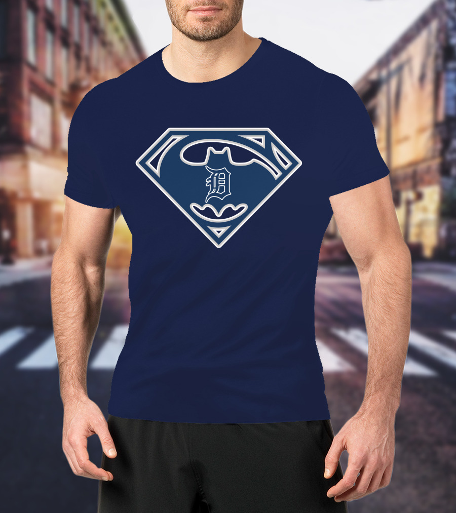 Detroit Tigers Superhero Emblem 210 T-Shirt