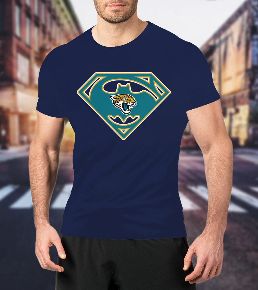 Jacksonville Jaguars Superman Batman Logo Fusion T-Shirt