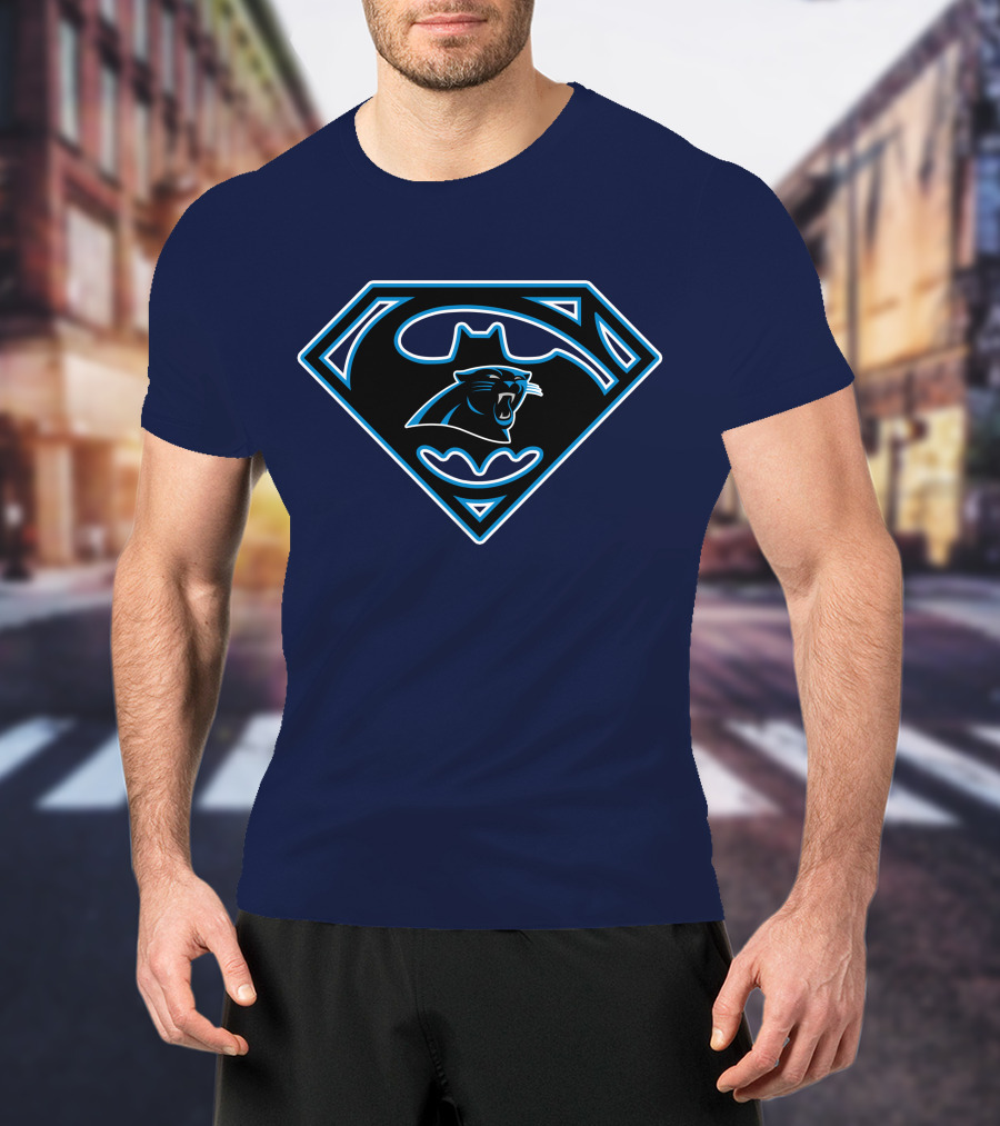 Carolina Panthers Superman Batman Logo 245 T-Shirt