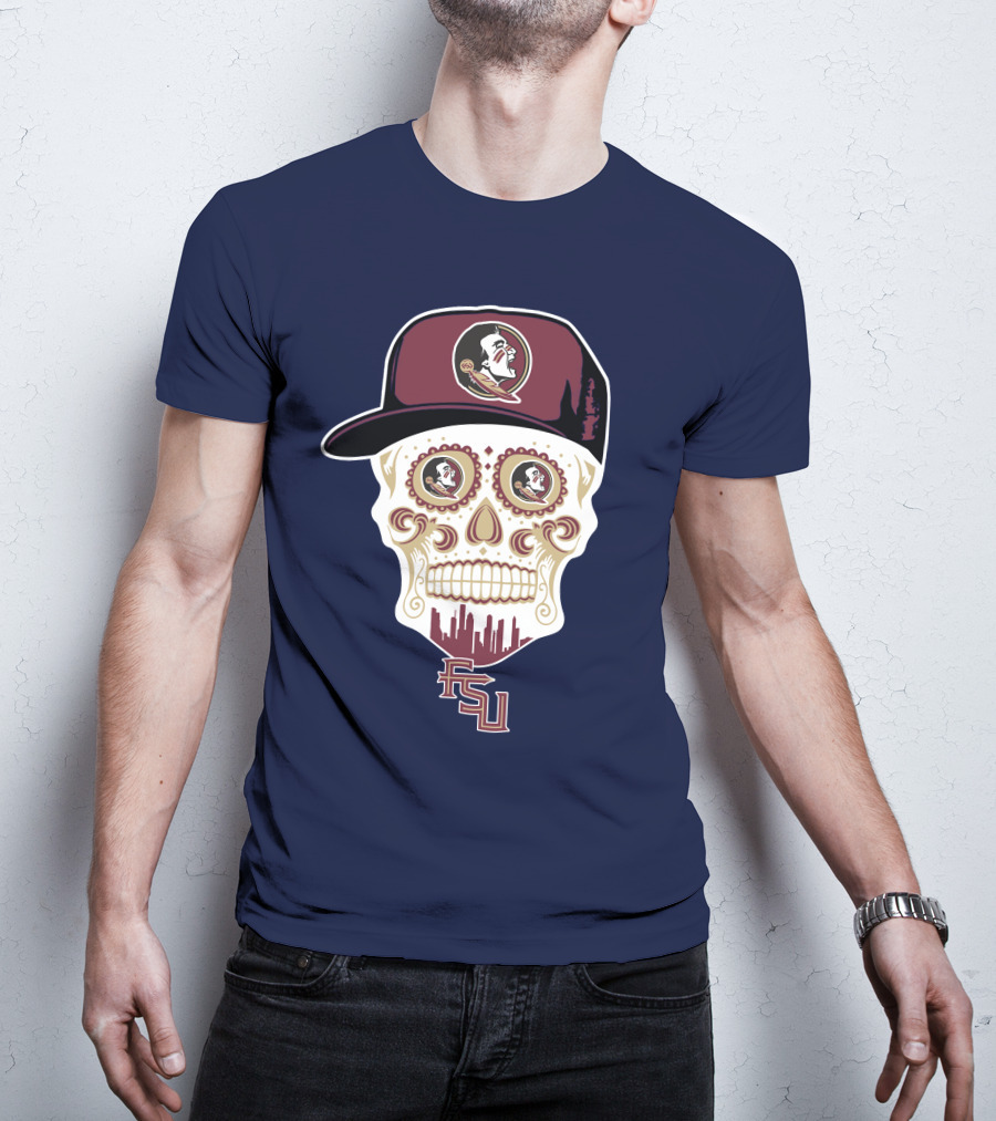 Florida State Seminoles Fsu Skull With Hat T-Shirt