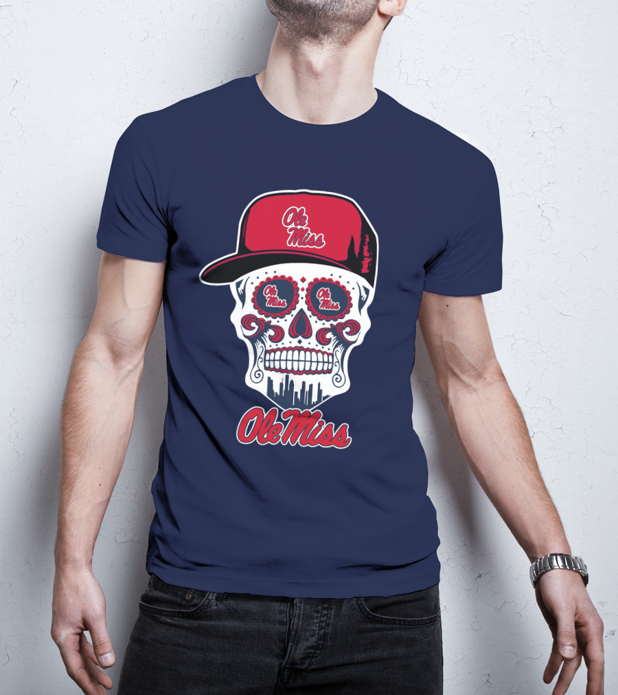 Ole Miss Sugar Skull Cap T-Shirt