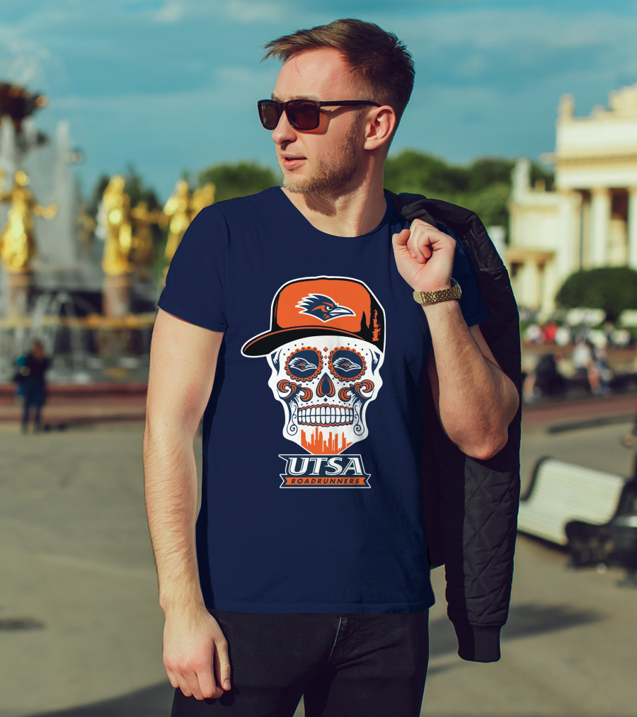 Utsa Roadrunners Sugar Skull Hat T-Shirt