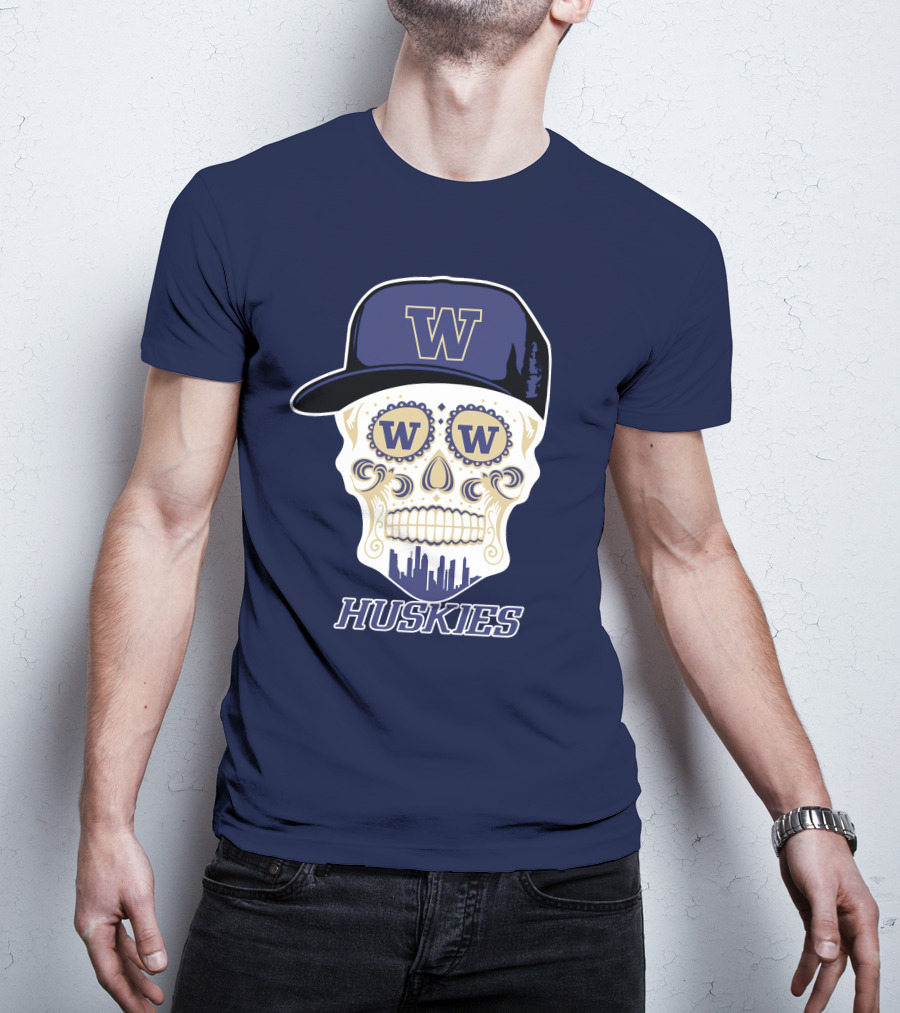 W Huskies Skull W Baseball Cap T-Shirt