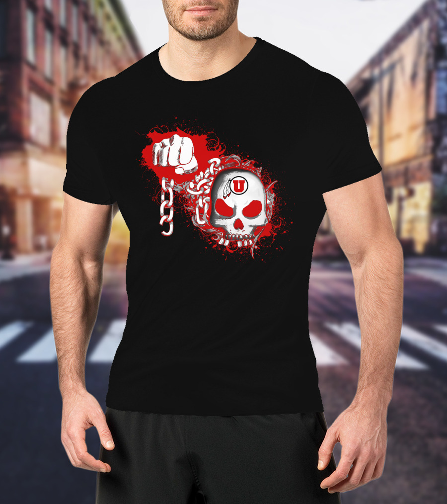 Utah Utes Skull And Chains T-Shirt