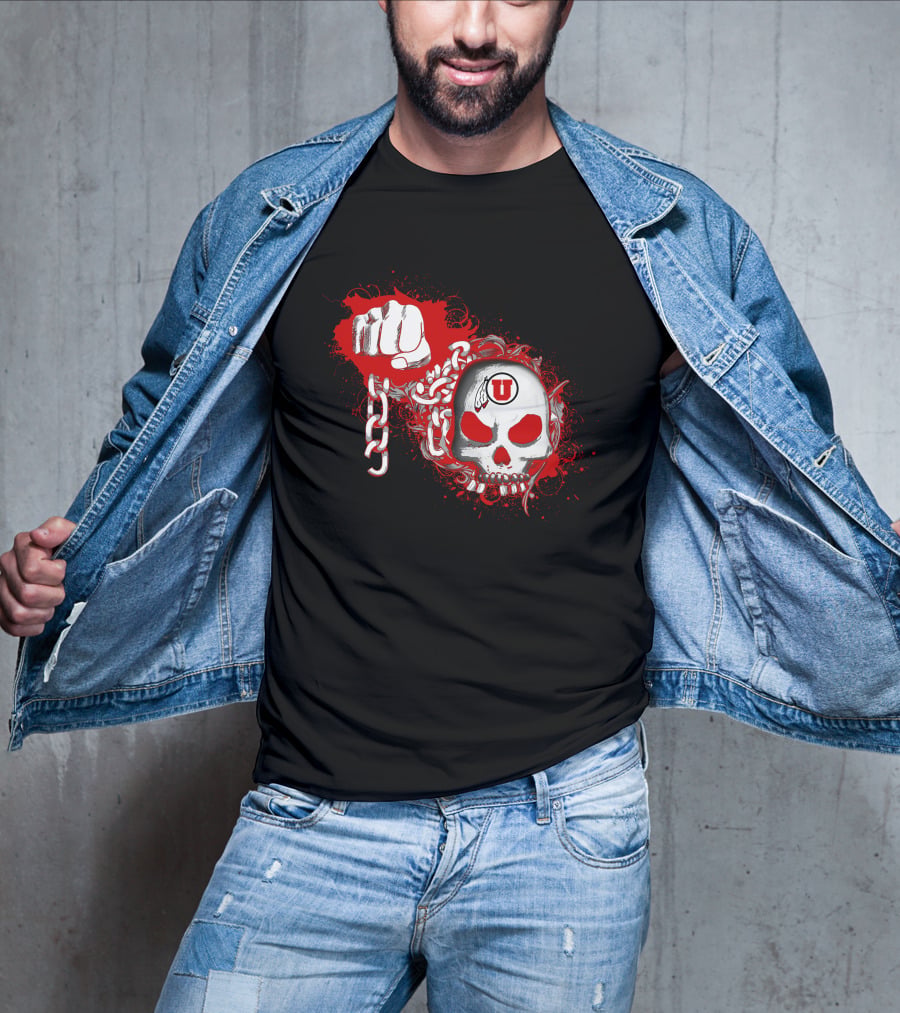 Utah Utes Skull And Chains T-Shirt