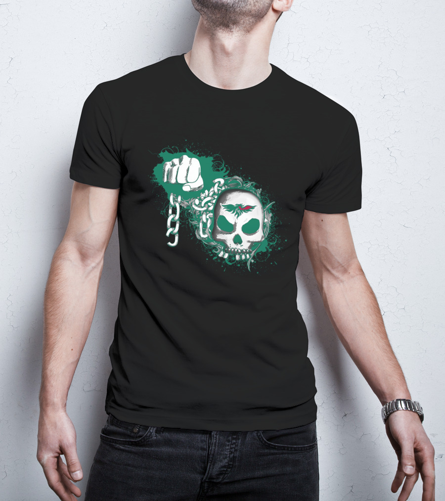 Green Bay Phoenix Skull Fist Chains T-Shirt
