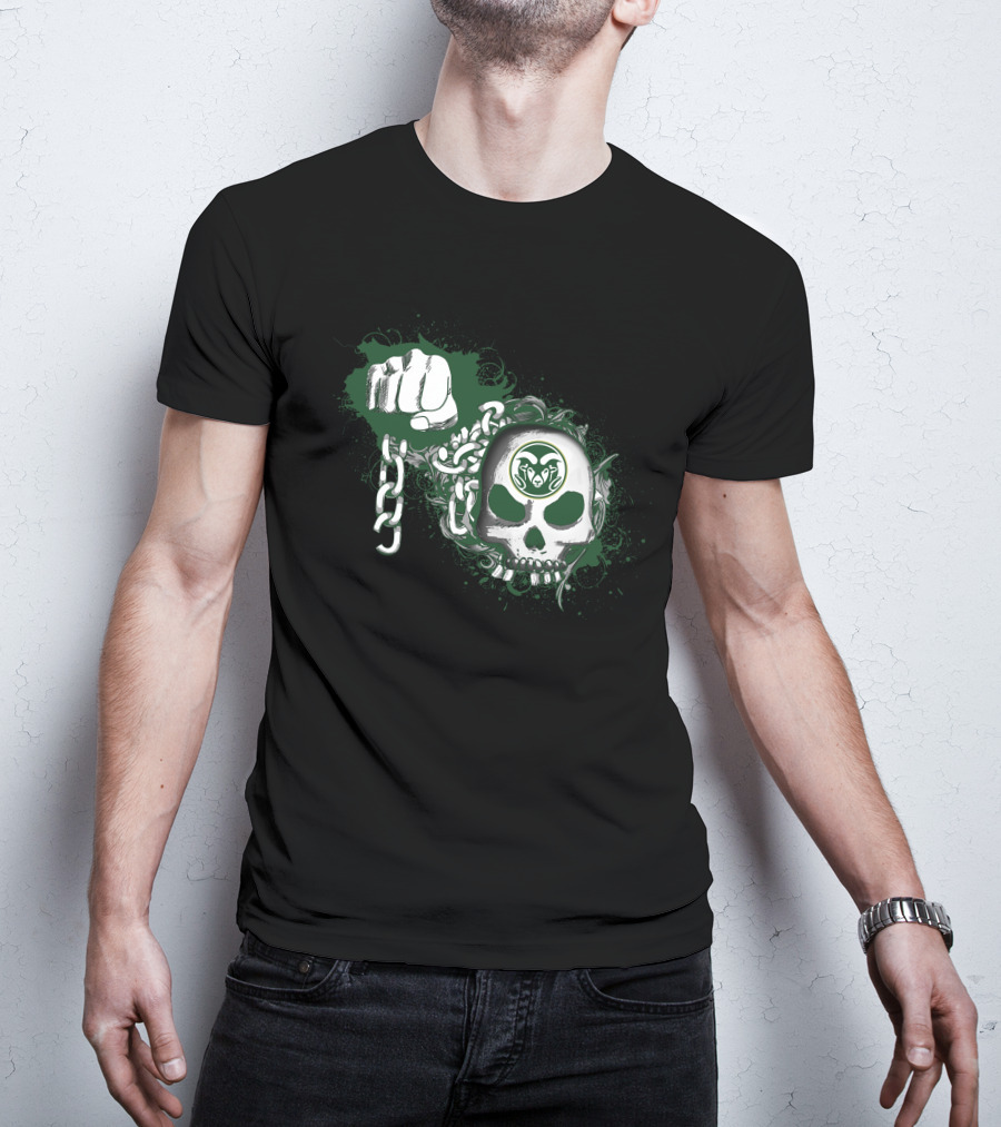Colorado State Rams Skull Fist And Chains T-Shirt
