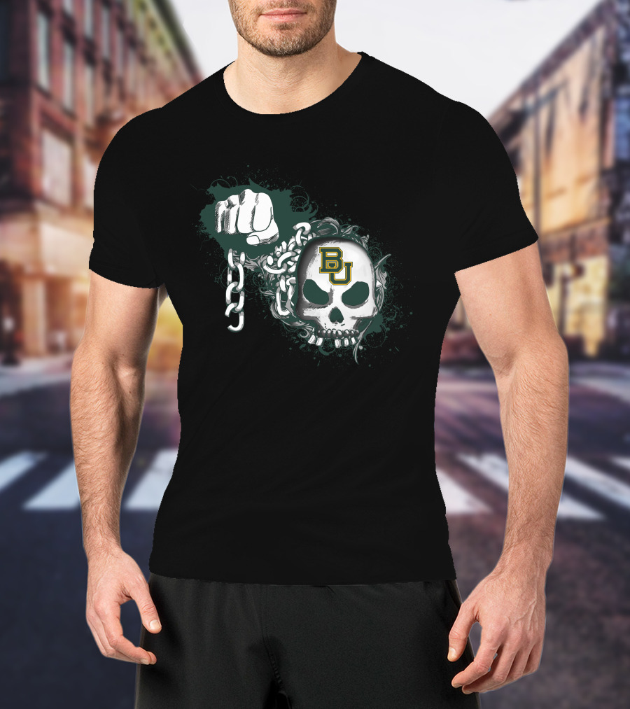 Bu Skull And Chains Fist 114 Baylor Bears T-Shirt