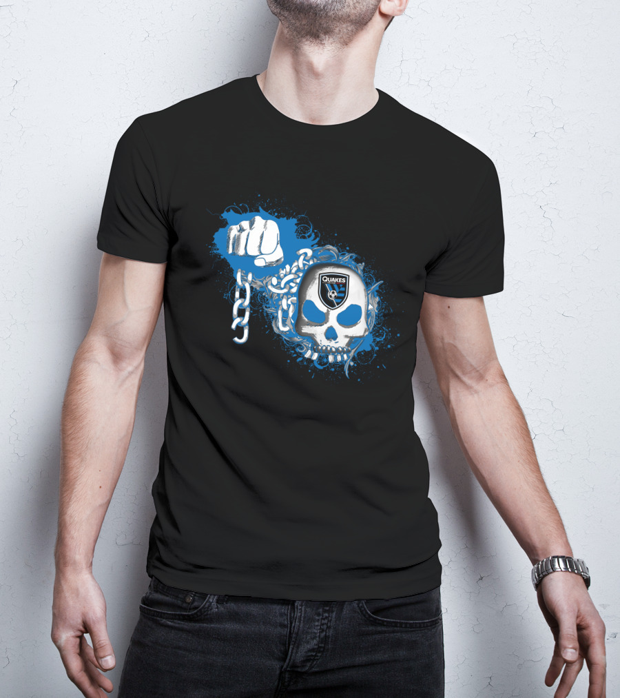 Quakes Skull And Chain With San Jose Earthquakes T-Shirt
