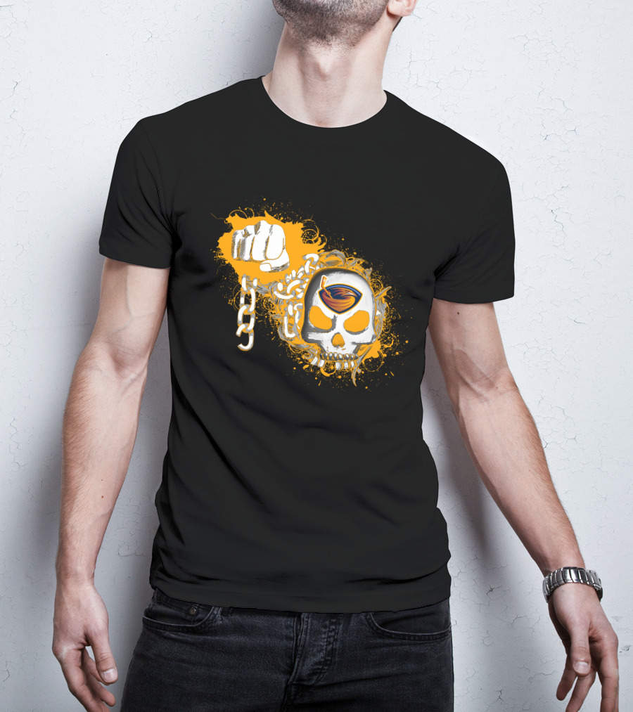 Atlanta Thrashers Skull And Chains Iconic Nhl Symbol With Hockey T-Shirt
