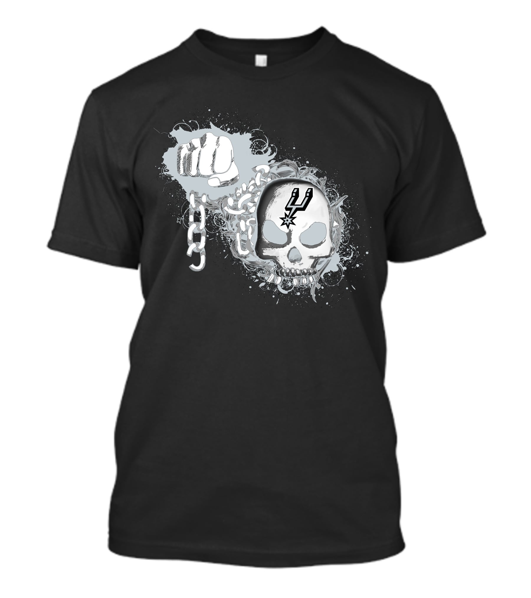 San Antonio Spurs Skull And Fist 196 T-Shirt