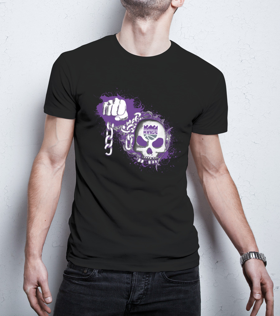 Sacramento Kings Skull Fist Chain T-Shirt