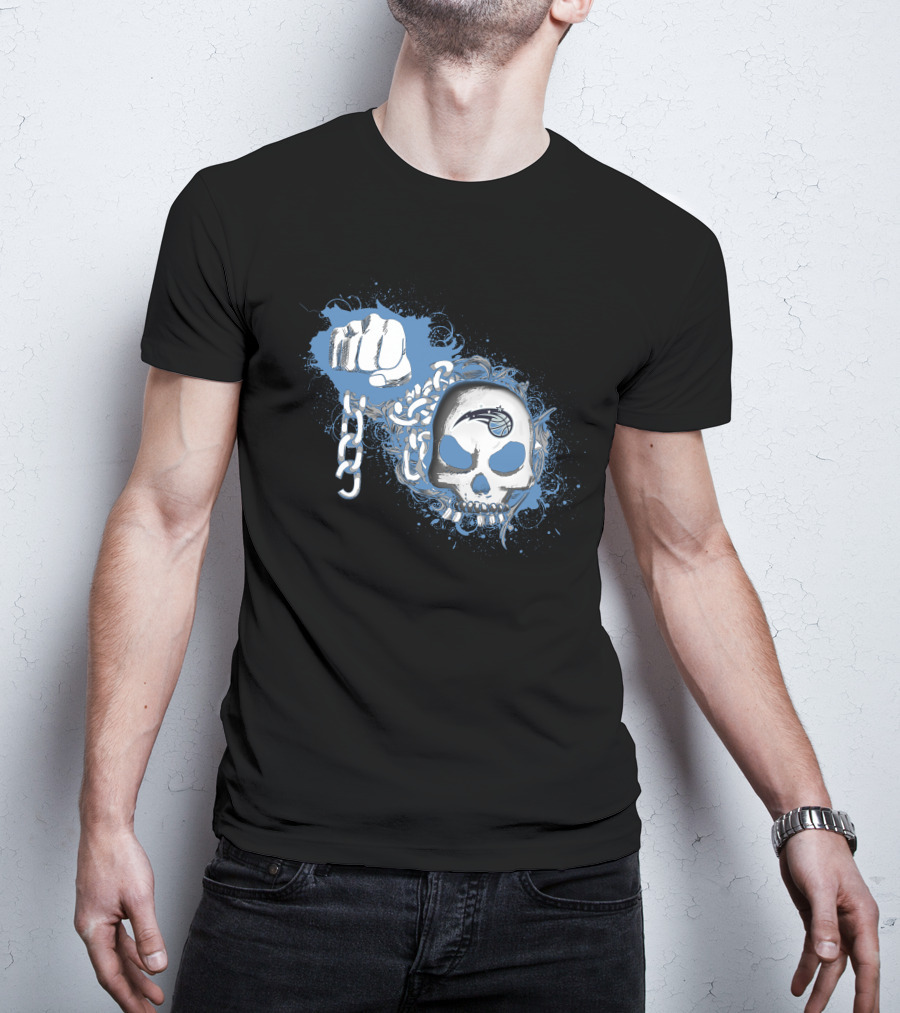 Orlando Magic Skull Logo With Fist And Chain T-Shirt