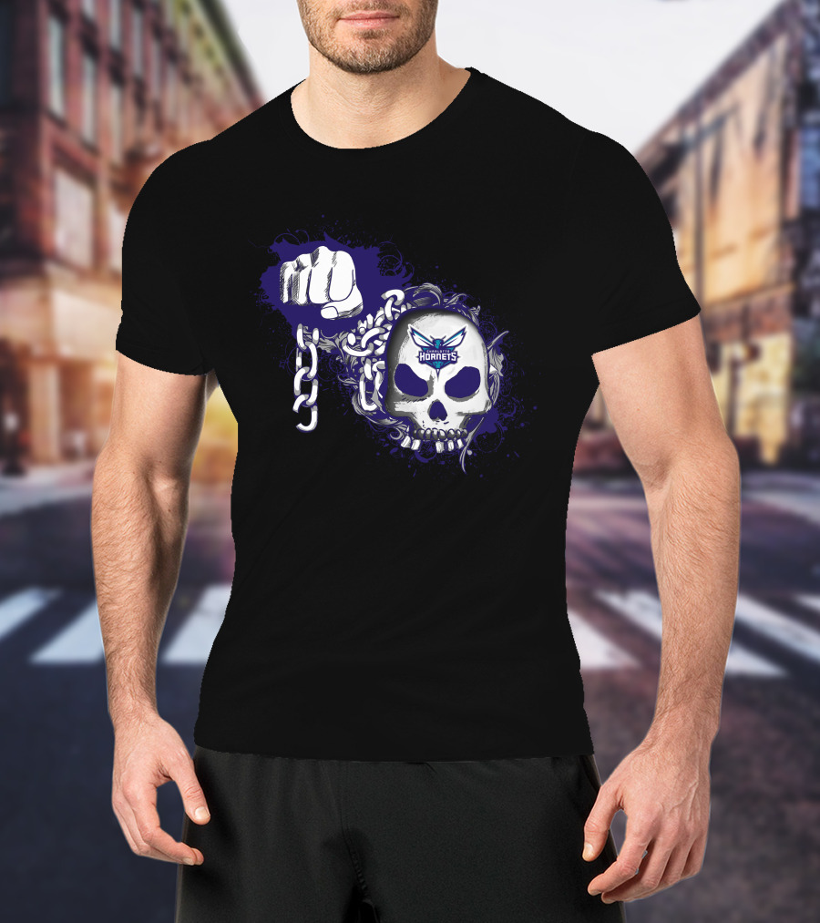 Charlotte Hornets Skull And Chains 209 T-Shirt