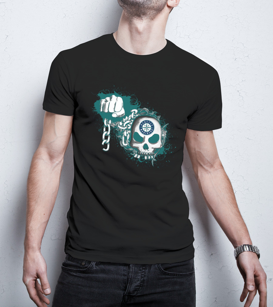 Seattle Mariners Skull Chain Fist T-Shirt