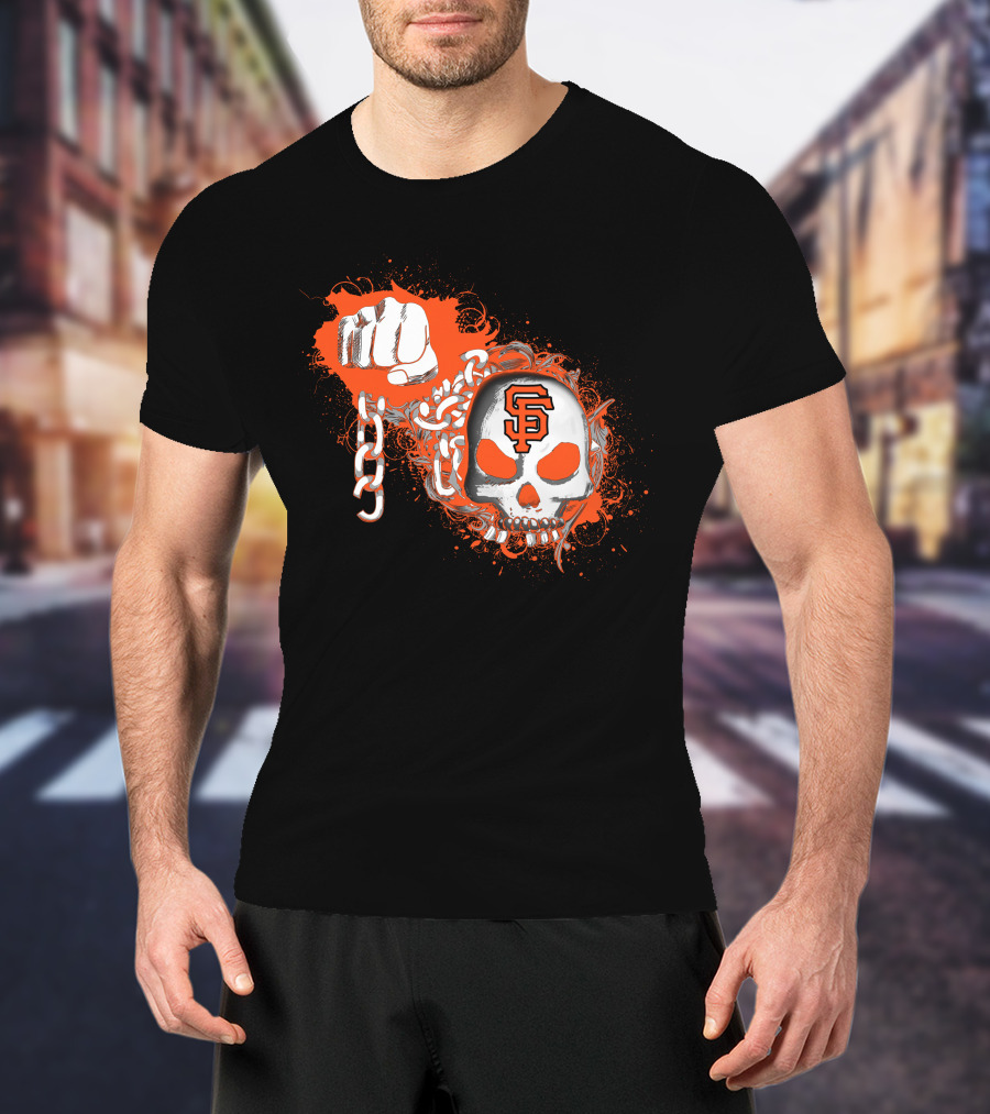 Fist Chain Skull Sf 220 San Francisco Giants T-Shirt
