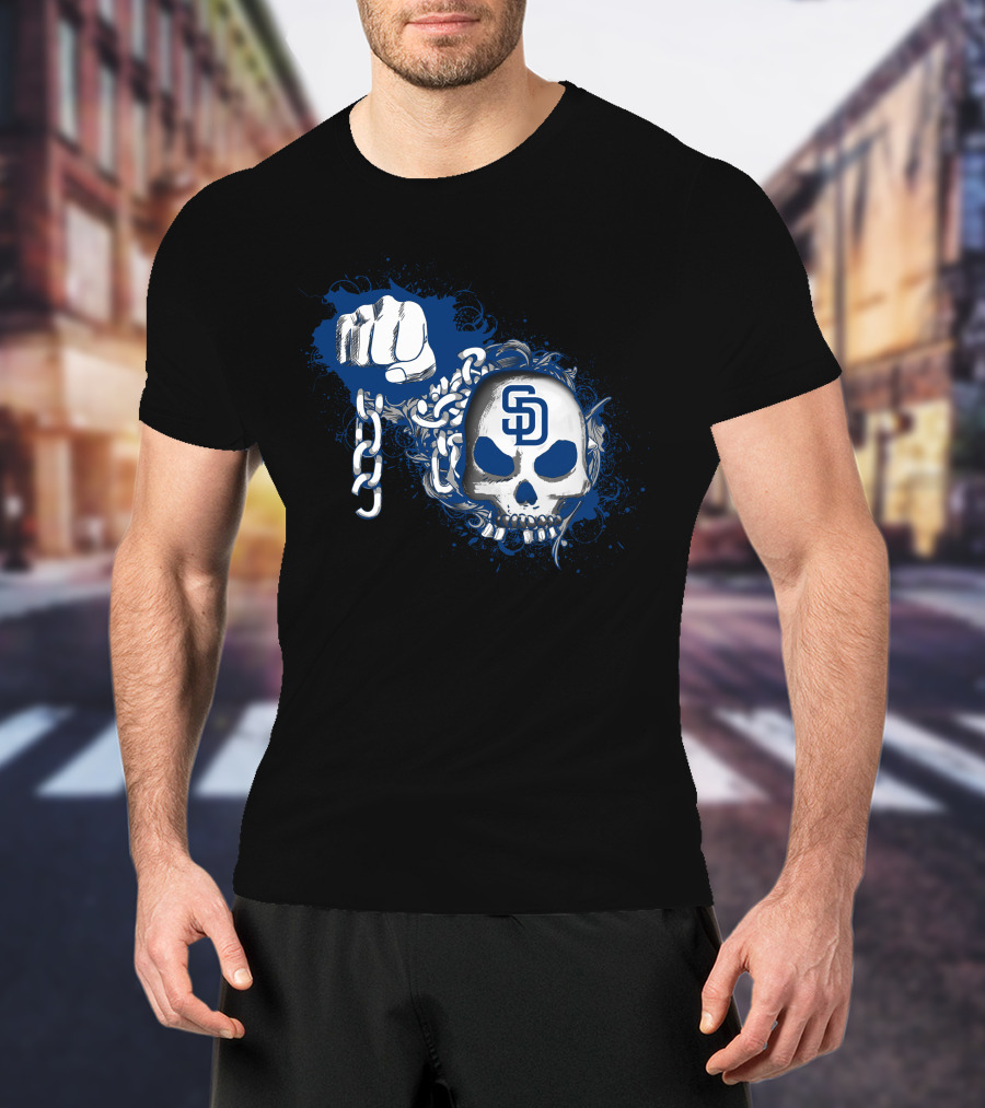 Sd Skull And Chain Design 221 San Diego Padres T-Shirt