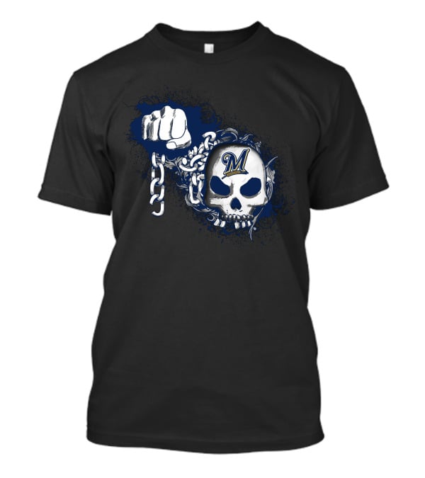Milwaukee Brewers Skull With Chain T-Shirt