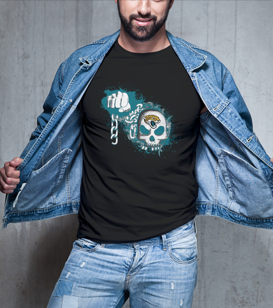 Jacksonville Jaguars Skull Fist Chain T-Shirt