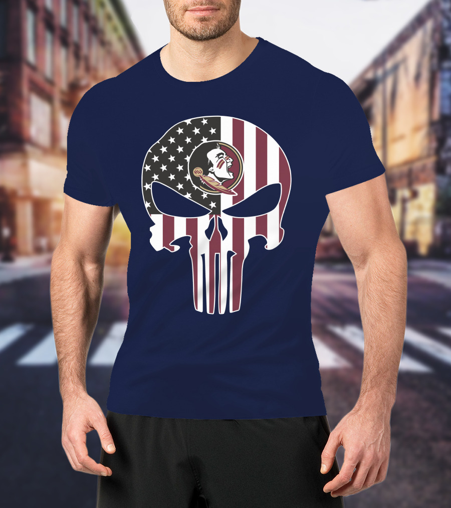 Florida State Seminoles American Flag The Punisher T-Shirt