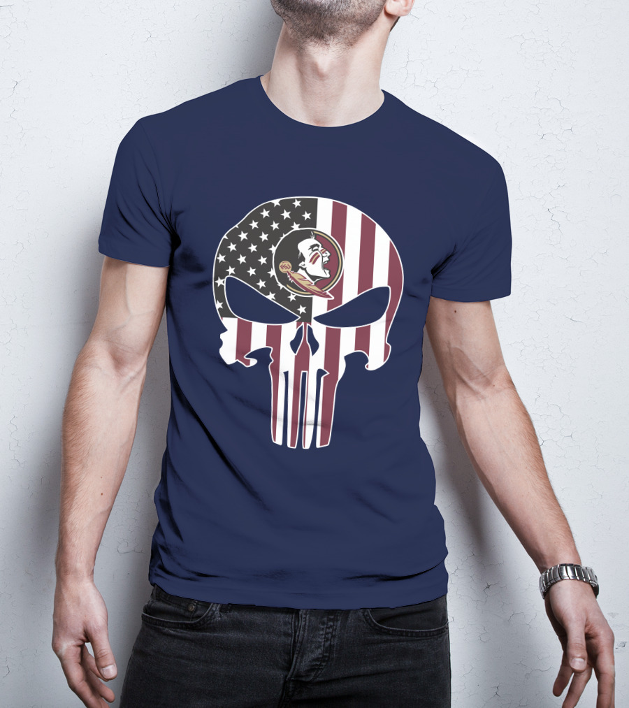 Florida State Seminoles American Flag The Punisher T-Shirt