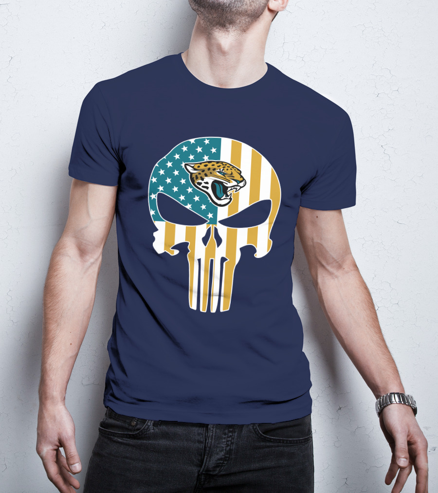 Jacksonville Jaguars The Punisher American Flag Logo 18 T-Shirt