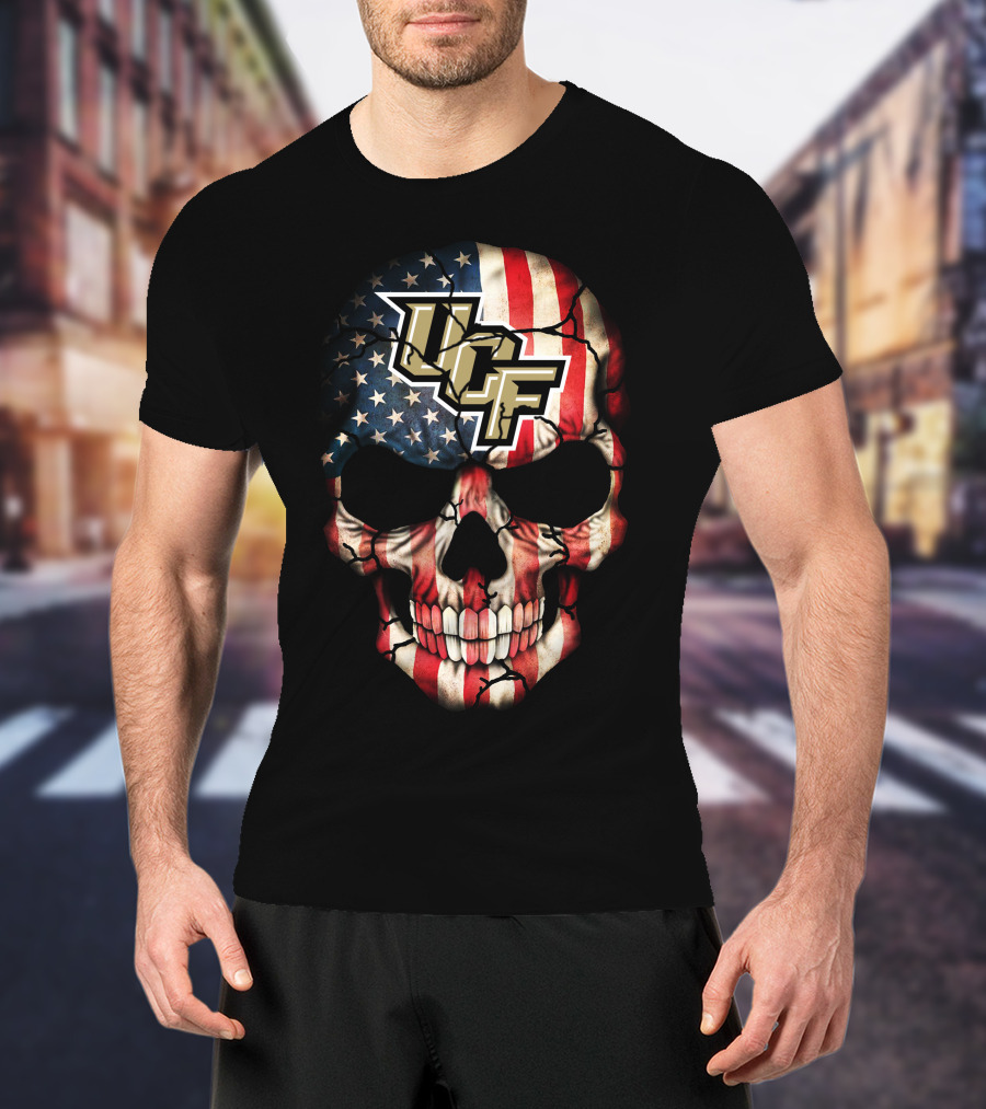 Ucf Knights American Flag Skull T-Shirt