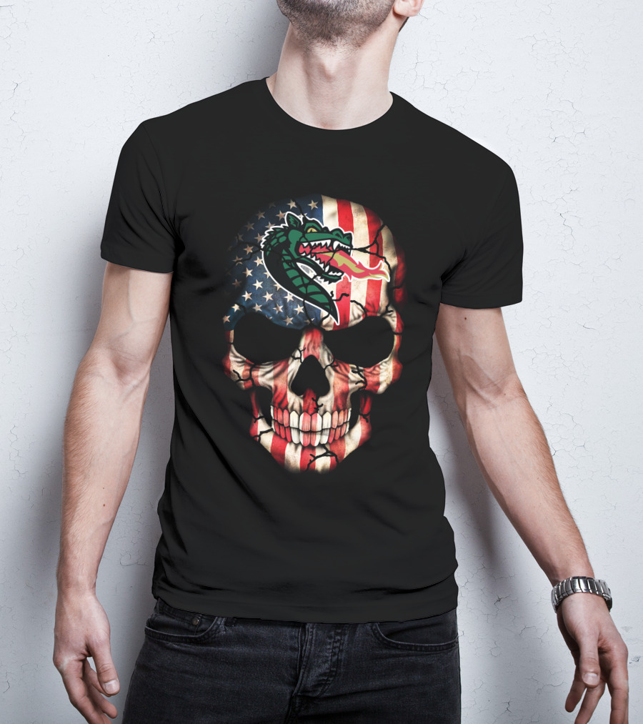 Uab Blazers American Flag Skull T-Shirt