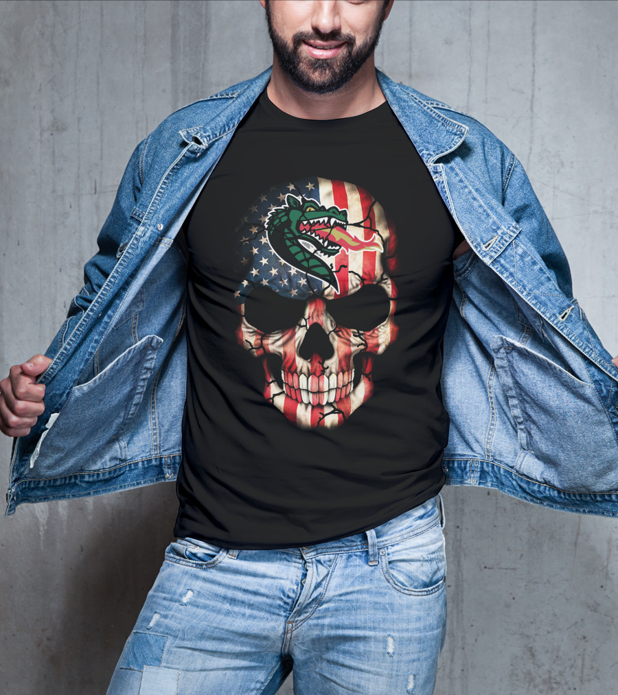 Uab Blazers American Flag Skull T-Shirt