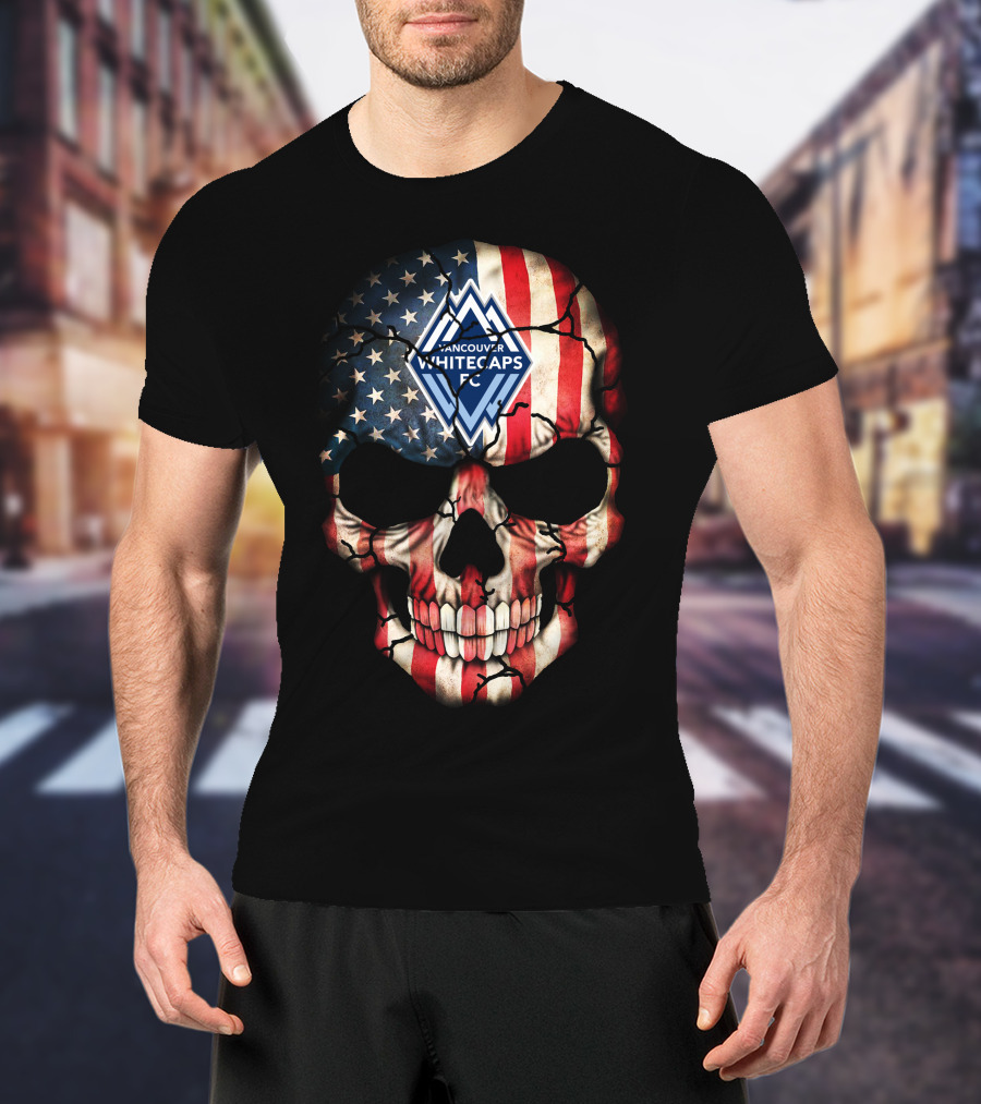 Vancouver Whitecaps Fc American Flag Skull T-Shirt
