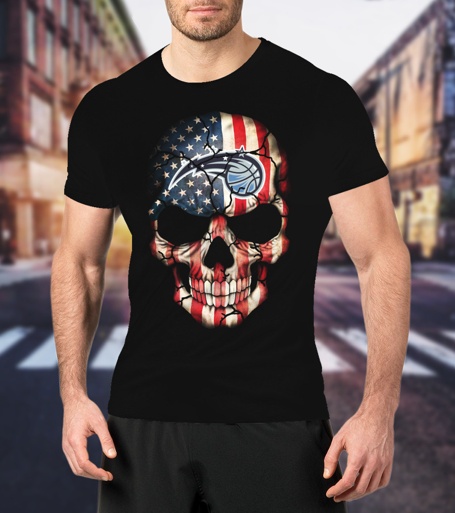 Orlando Magic American Flag Skull T-Shirt