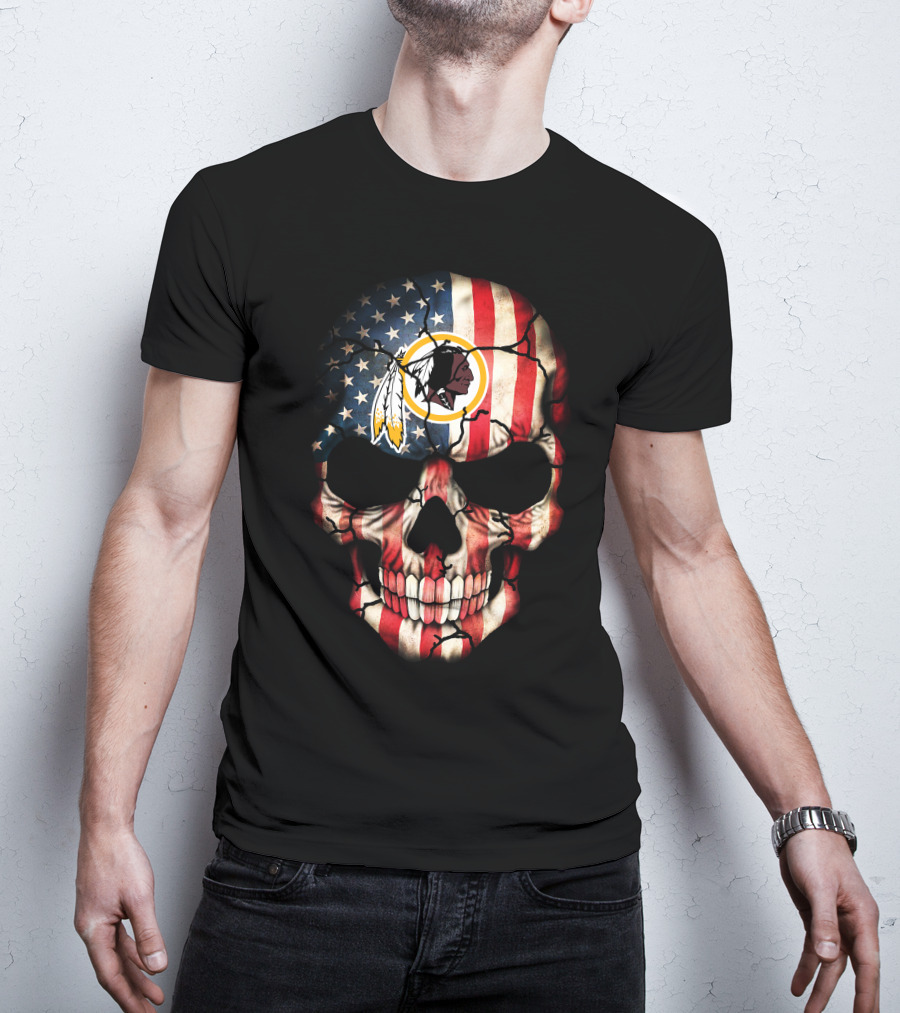 Usa Flag Skull Washington Redskins T-Shirt