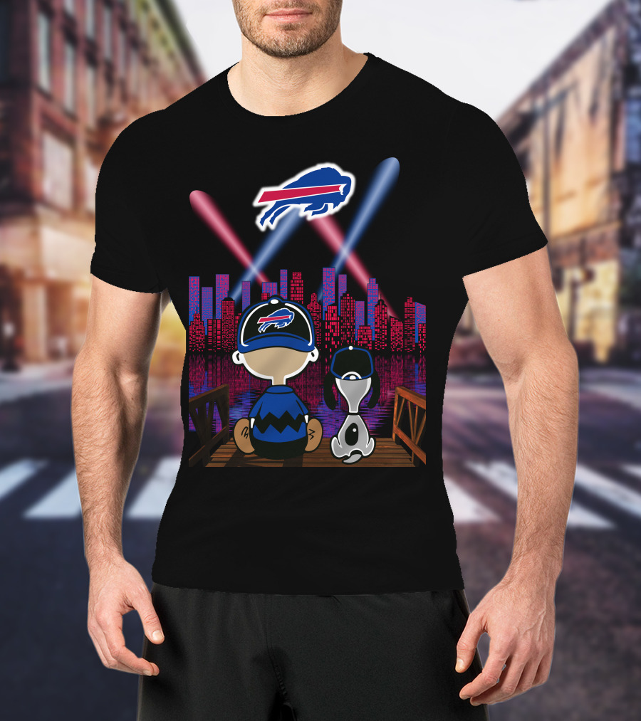 Buffalo Bills City Lights Night Skyline Fan Scene T-Shirt